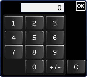 5 Formato del teclado numérico 1) El teclado numérico utilizado para los ajustes de la máquina consta de las teclas numéricas del 0 al 9, las teclas [C] y [OK] y la pantalla numérica.