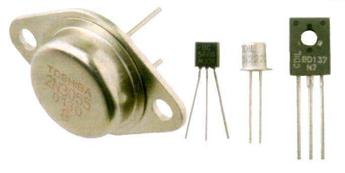Transistores Los transistores pueden adoptar muy diferentes formas y tamaños en función de la cantidad de corriente que pueda