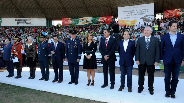 Inaugura Gobernadora Pavlovich Encuentro Nacional Estudiantil de Escoltas y Bandas de Guerra del Tecnológico Nacional de México Hermosillo, Sonora, febrero 24 de 2017.