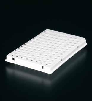 Placa de 96 pocillos blanca estándar Fabricada en polipropileno blanco. Placa formato estándar de 96 pocillos. Capacidad de cada pocillo 350 µl.