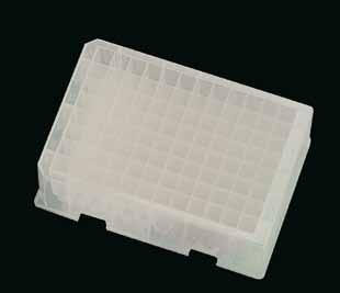 1 2 3 Placas de 96 pocillos cuadrados o 12 canales rectangulares Fabricadas en polipropileno de grado médico.