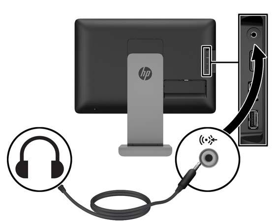 6. Conecte un cable de auriculares al conector de auriculares situado en el