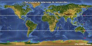 Observaciones de altura Son aproximadamente 1300 estaciones de radiosondeo o globo sonda distribuidas en