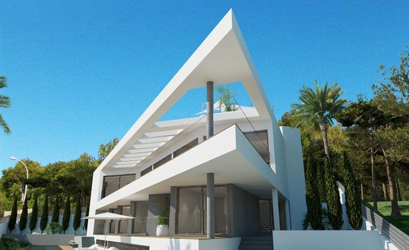 Elegante villa de nueva construcción en estilo minimalista con vistas al mar 07180 Nova Santa Ponsa Detailles Número externo del objeto V-2251 Cantidad de cuartos de baño 6 Tipo de inmueble Casa