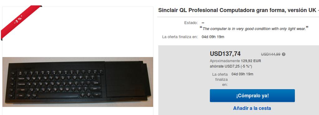 Sinclair QL: Good condition, untested Fantástico.