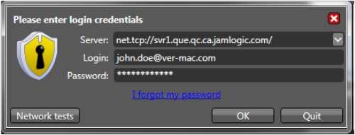 Software Jamlogic Ventana de acceso al