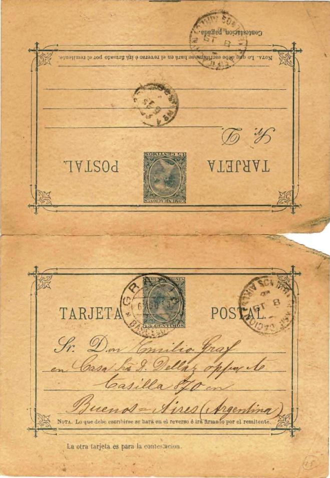 correspondencia establecido en Madrid en 1860. Alfonso XIII Pelón. Servicio interior. Diciembre de 1889.