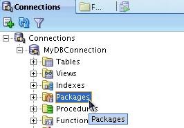 forma siguiente: 1. Haga clic con el botón derecho en el nodo Packages del árbol de navegación Connections. 2.