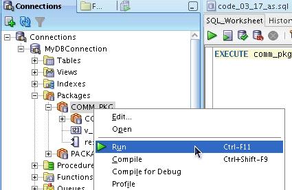 1 Llamada a Subprogramas de Paquete: mediante SQL Developer 2 3 Llamada a Subprogramas de Paquete: mediante SQL Developer Puede utilizar SQL Developer para llamar al subprograma del paquete de la