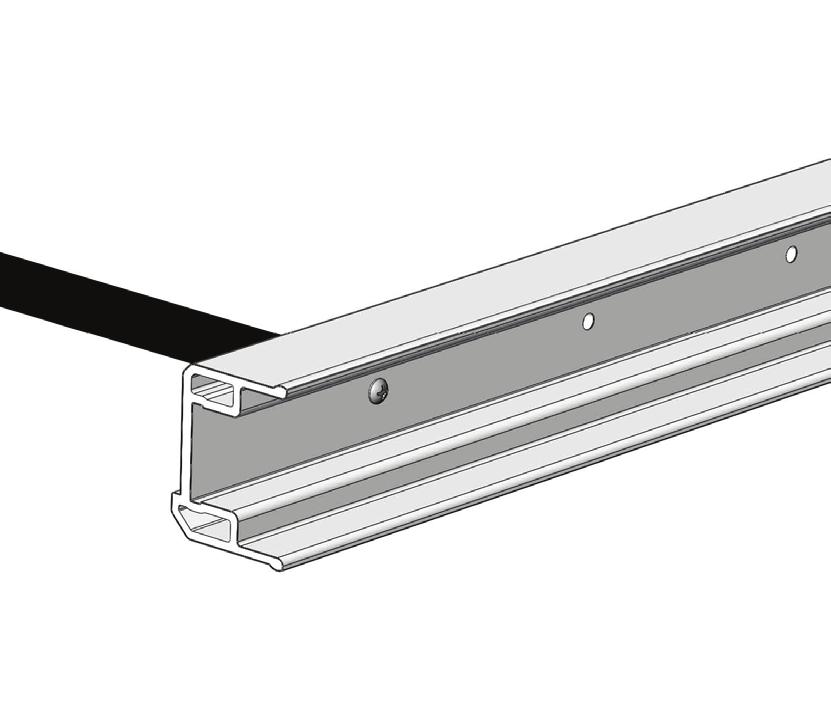 Inserte por completo los soportes superiores en ambos extremos de la barra en H de aluminio con la flecha