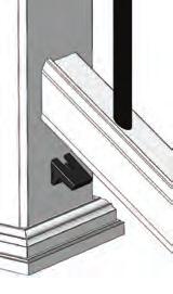 Para los tramos de barandilla de 1,83 m, coloque el bloque de apoyo y la cazoleta dentro de la barra inferior en el punto central aproximadamente.