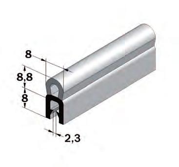 tubolare in gomma-spugna Enganche garantizado : 0,8-2,5 mm