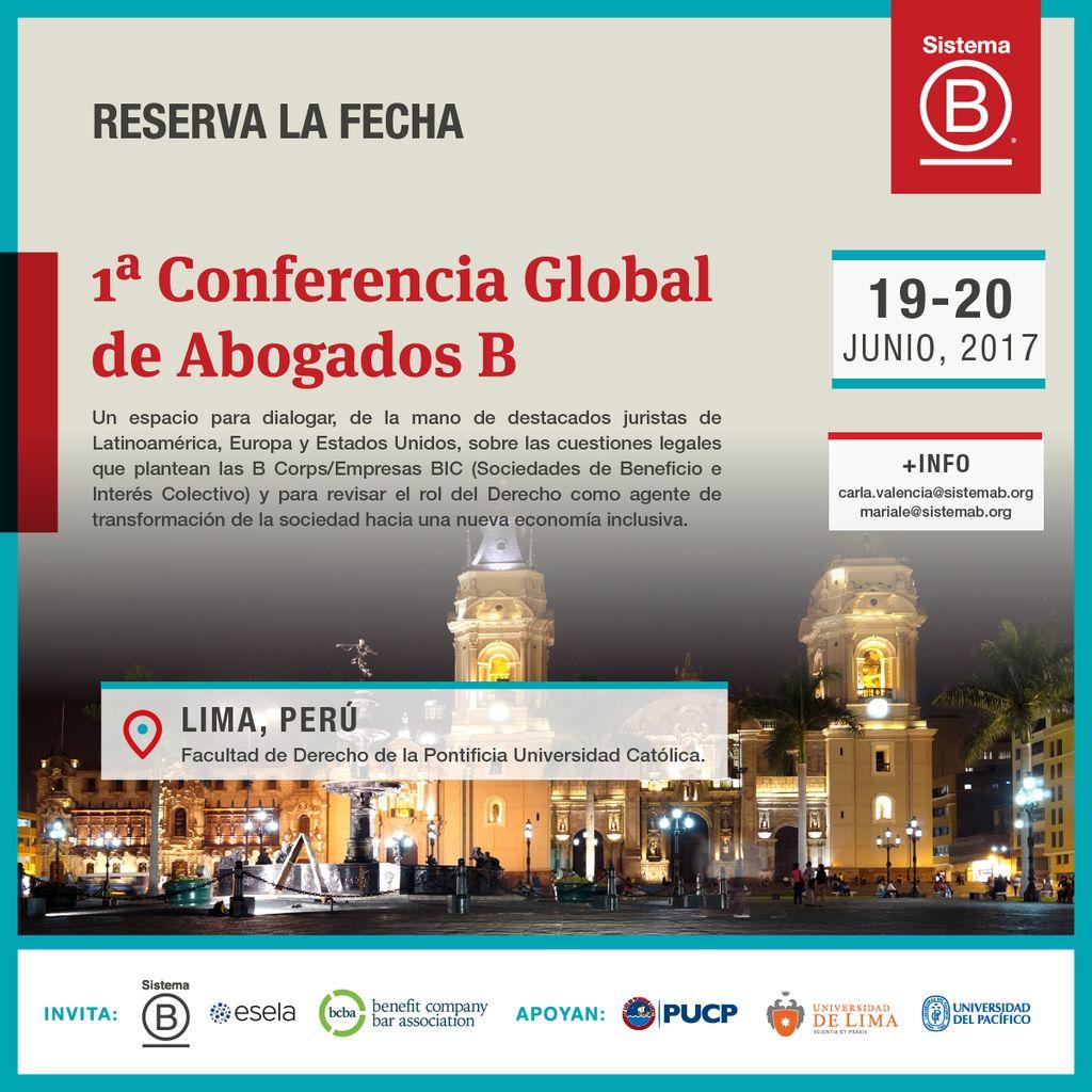 Junio 2017 19 y 20/06 1era Conferencia Global de Abogados B.