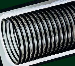 LKC - Tubo transparente con el espiral en color negro. Espiral expuesto Proporciona mayor flexibilidad y facilidad para el manejo y el arrastre. Interior liso evita el acumulamiento de material.