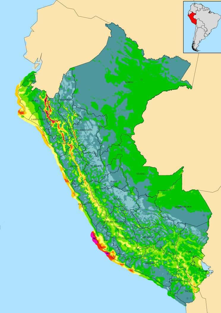 Potencial Eólico El mayor potencial eólico se encuentra en la costa del Perú, debido a la fuerte influencia del anticiclón del Pacífico y de la Cordillera de los Andes, que generan vientos