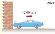 Las velocidades inicial y final del automóvil son v i = - 9.0 i m/s y v f = 2.