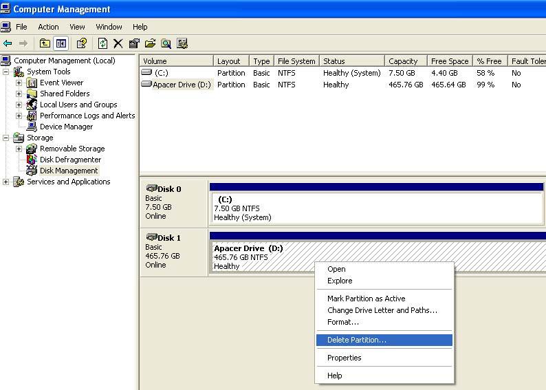 Acerca de realizar una partición en su AC233 con Windows Los discos duros portátiles Apacer AC233 han sido particionados antes de su lanzamiento.