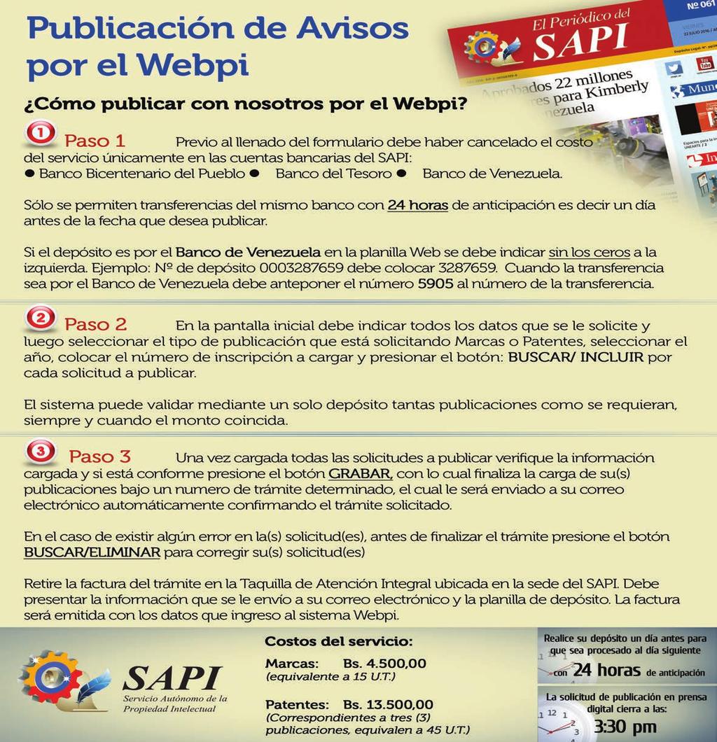 18 mayo 2017 / Año 2 4 Periódico Digital del Sapi Avisos www.sapi.gob.
