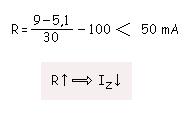 Disminuye la I Z al aumentar la R. Por lo tanto no puedo poner resistencias mayores que 26 ohm.