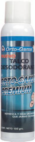 Recomiende Talco Desodorante en spray Orto-Gama.