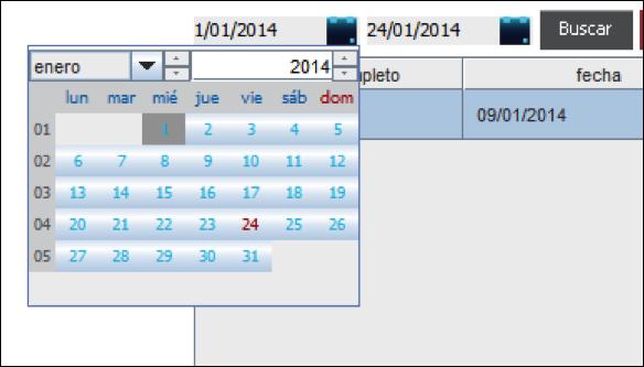 Para consultar los recibos de nómina emitidos, es necesario seleccionar la fecha inicial y fecha final para obtener