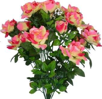 0 8 Bouquet rosas x 24 rosa 65 cm