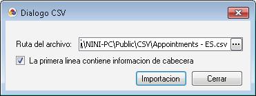 Seleccione el archivo CSV y haga clic en el botón Open (Abrir). 6. Haga clic en el botón Import (Importar). 7.