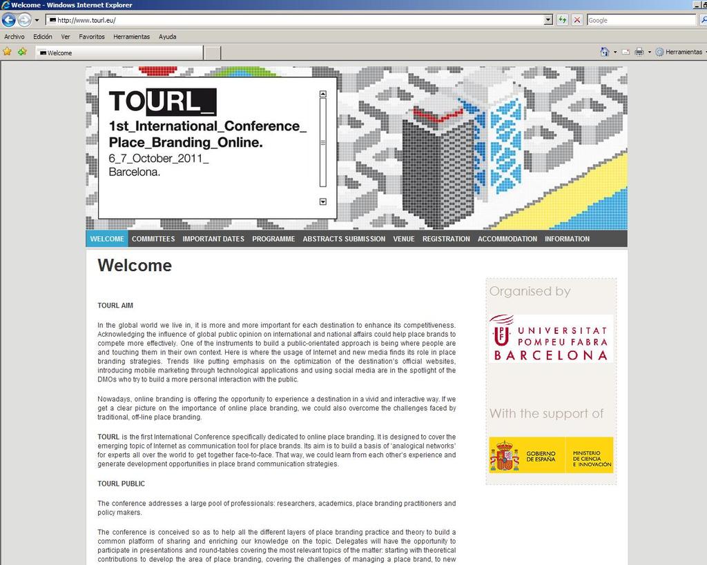 Marcas turísticas en la Web - CSO2008-02627 16 Congrés TOURL Acció complementàri