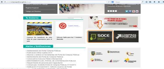 Explorer versión 7, Google Chrome, Mozilla Firefox 3.0 o superior. Ingrese al portal www.sercop.gob.