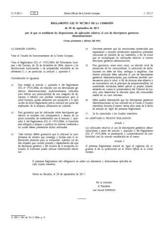Reglamento (UE) Nº 907/2013: Inclusión como descriptor genérico ASOLATE presenta solicitud como descriptor genérico en EMR: ITALIA La COM consideró probiotico como una declaración de propiedades