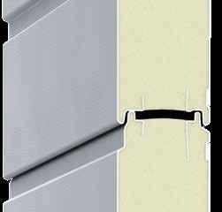 El acabado con gofrado Stucco seduce por su acanalado uniforme de 125 mm en el panel y la transición entre paneles.