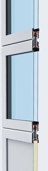 ALR F42 Thermo Gracias a los perfiles de acristalamiento con rotura de puente térmico y acristalamiento de material sintético DURATEC la puerta ofrece máxima transparencia y un buen aislamiento