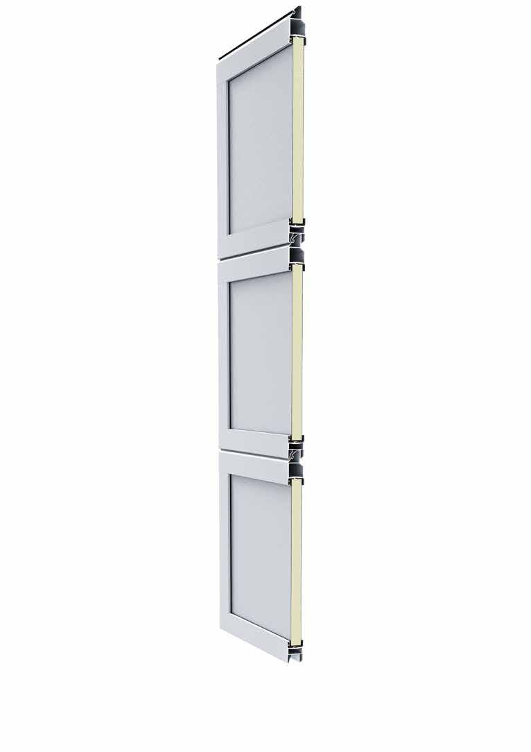 ALR F42 Puertas de aluminio para un revestimiento en la obra ALR F42 La base de la puerta para el revestimiento de fachada está formado por perfiles de marco con revestimiento sándwich PU.