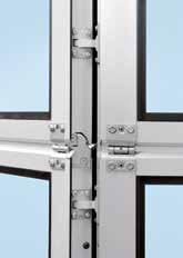 De serie con bisagras ocultas Marco de puerta peatonal incorporada plano El marco perimetral está compuesto por un perfil de aluminio plano.