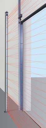 NOVEDAD: rejilla fotoeléctrica para puertas con puerta peatonal incorporada Rejilla fotoeléctrica HLG La rejilla fotoeléctrica integrada en el cerco está muy bien protegida contra daños o un