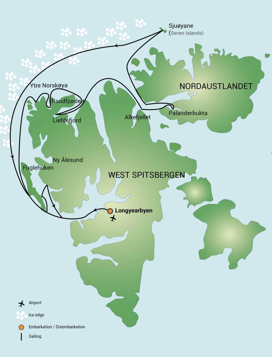 Título: Fechas: Código del viaje: Duración: Barco: Embarque: Desemabrco: Más acerca de: Norte de Spitsbergen, Especial