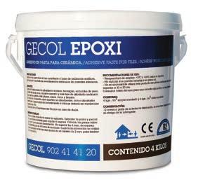GECOL Epoxi Adhesivo Adhesivo bicomponente, de resinas reactivas y altas prestaciones D REJUNTA ÁCIDO