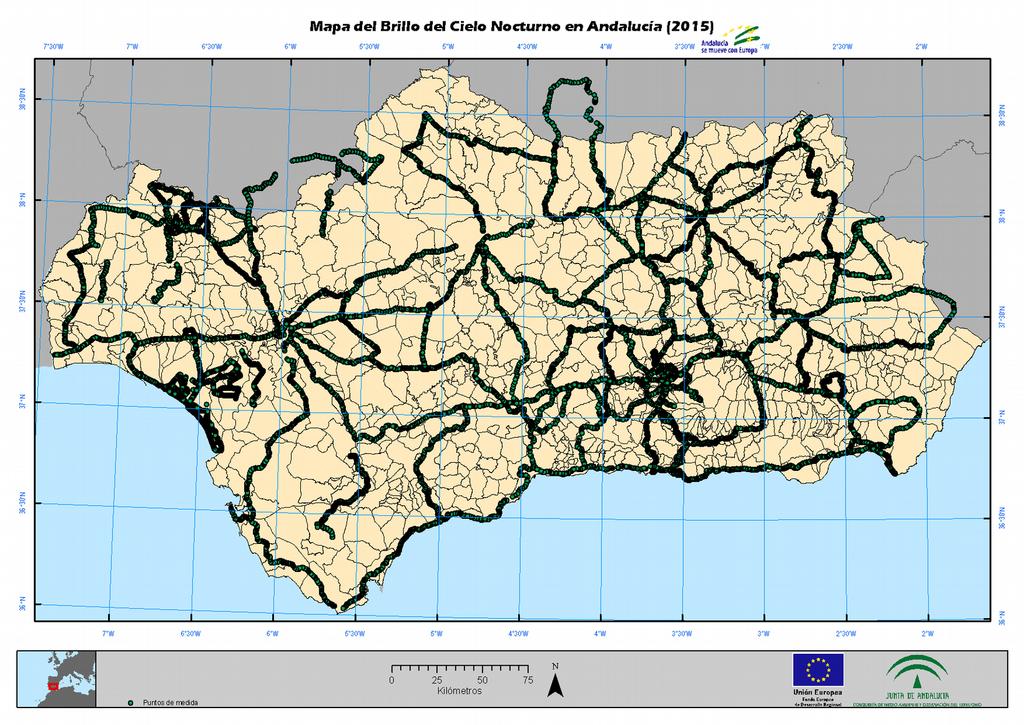 MAPA DE CALIDAD DEL CIELO DE ANDALUCÍA ÁMBITO: Andalucía DURACIÓN CAMPAÑAS: