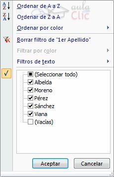 nosotros. Excel nos ofrece dos formas de filtrar una lista. - Utilizando el Filtro (autofiltro). - Utilizando filtros avanzados. - Utilizar el Filtro.