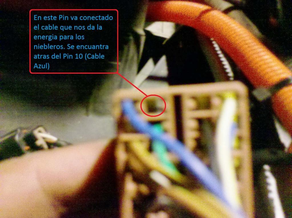 Nota importante: Se darán cuenta que en el tutorial de USA dice que el cable donde se tiene que conectar el positivo para los faros de niebla es en el Pin #25.