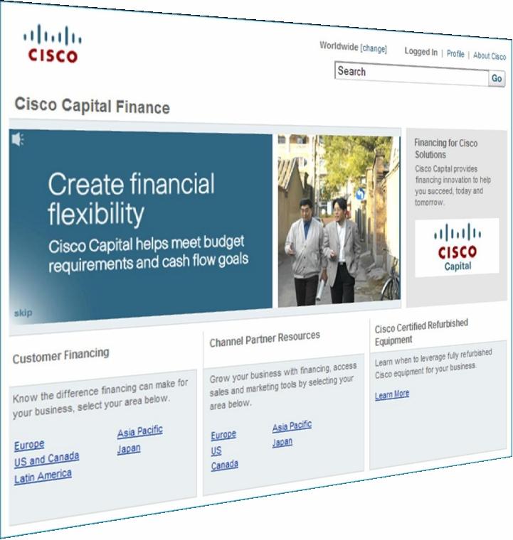 Opciones de financiación: Cisco Capital Cisco Capital puede convertirse en su socio de financiación estratégica para pequeñas empresas El arrendamiento permite a las pequeñas empresas invertir en