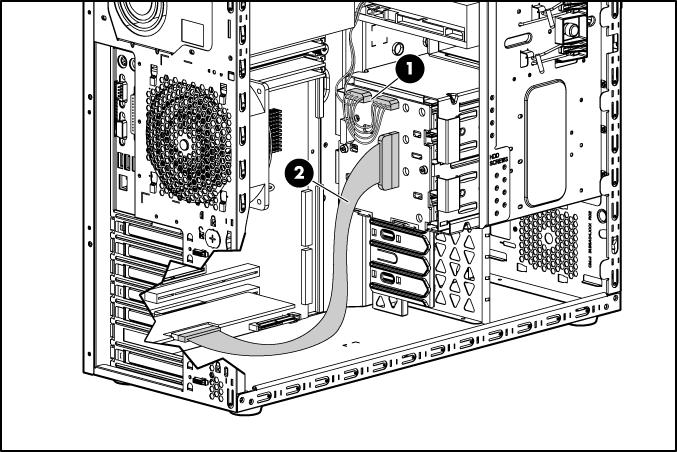 Cableado SAS NOTA: Se extrae el alojamiento del ventilador de la unidad de disco duro y el disipador