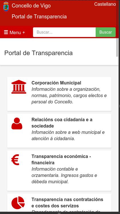 VCI+: Portal de Transparencia: transparencia.vigo.org Nuevo portal de transparencia para dar cumplimiento a la ley 19/2013.