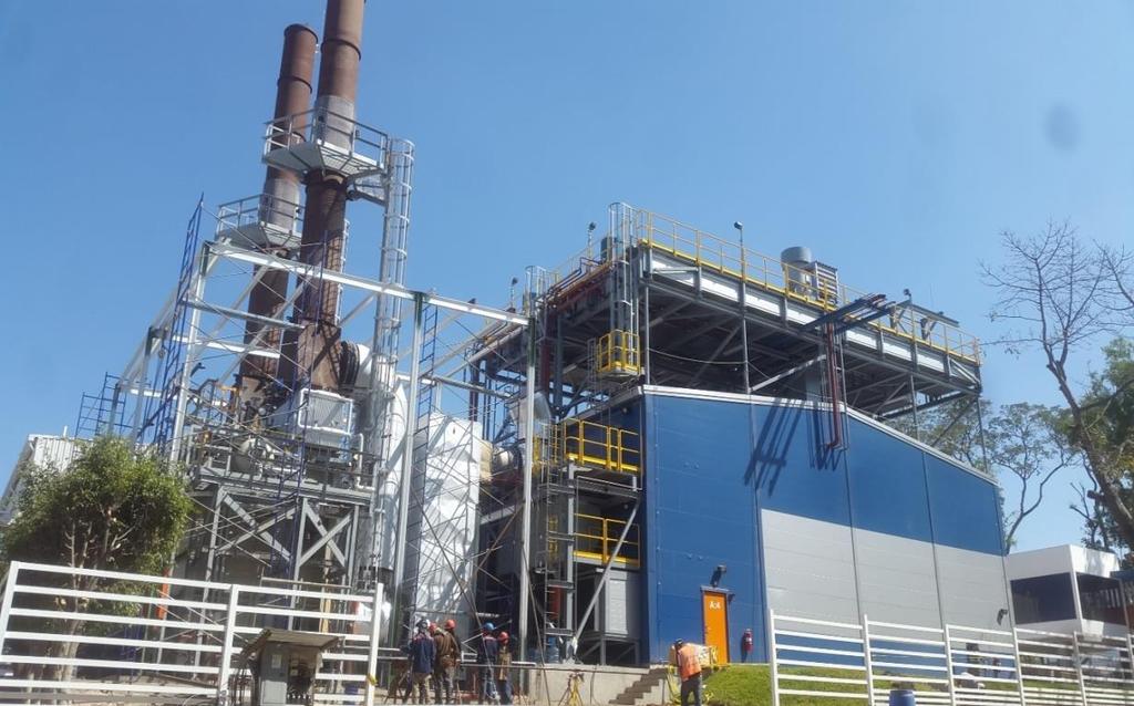 KIMBERLY CLARK, EL SALVADOR. Montaje mecánico-eléctrico de la planta de cogeneración en KCC (Sitio del niño). Set Generador (2) motores de tipo Wärtsilä 20V34SG.