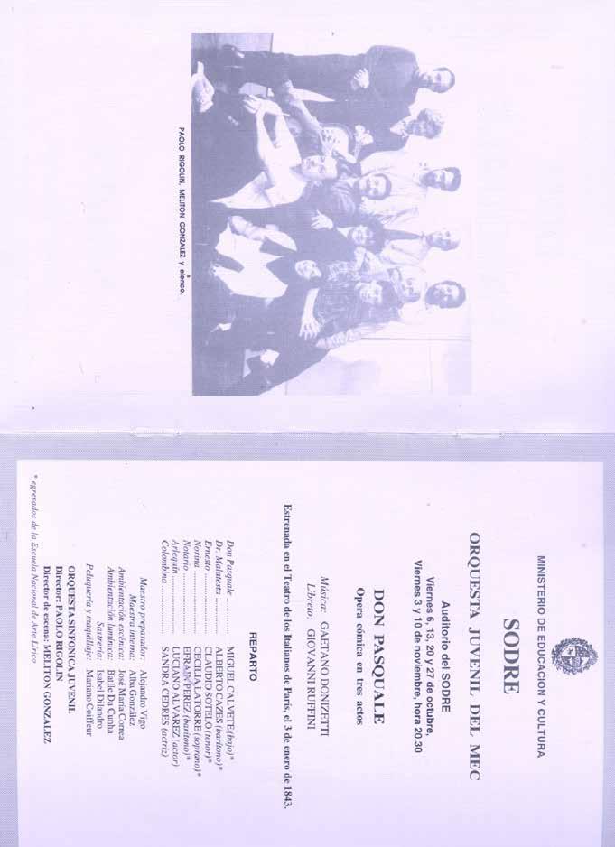 1995 août Don Pasquale // programme Música : Gaetano Donizetti Livret :