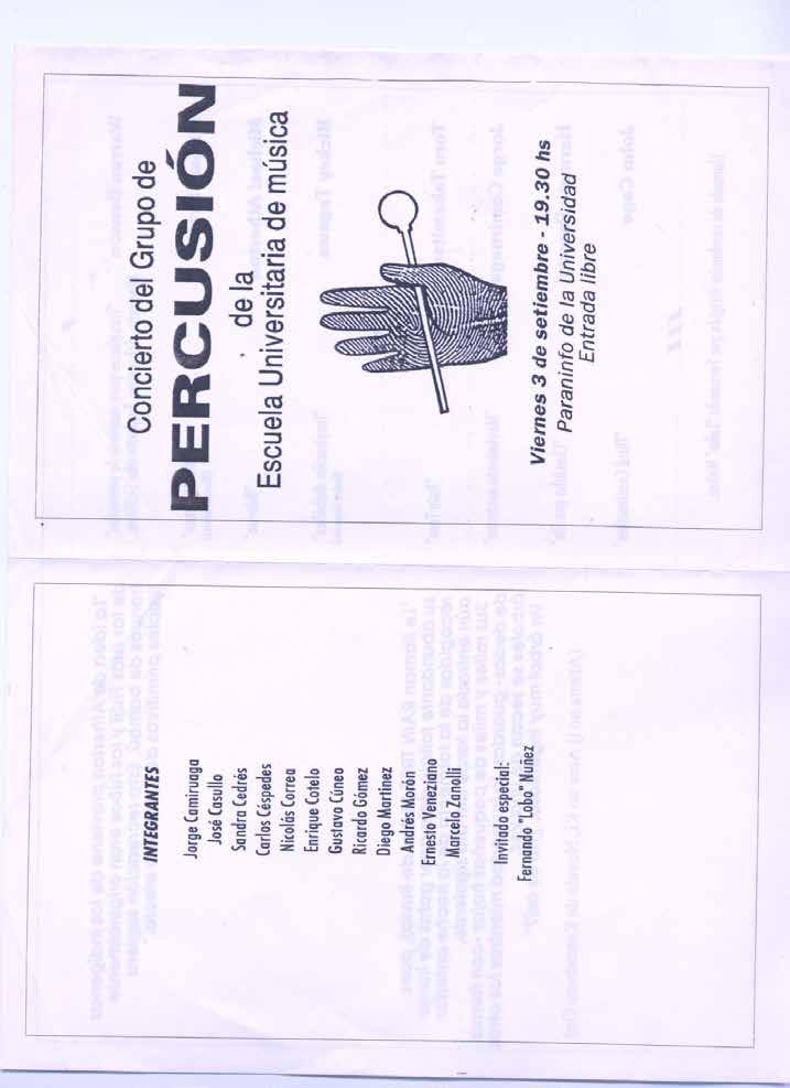 1993 septembre Concierto du Grupo de Percussion de la Escuela