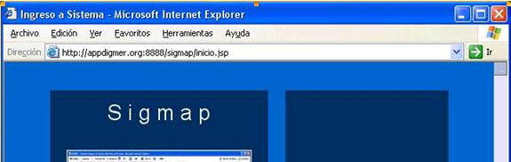 2.1.2 INGRESAR AL SISTEMA DESDE INTRANET Abrir el Internet Explorer e ingresar a la siguiente dirección de intranet en la barra de direcciones: