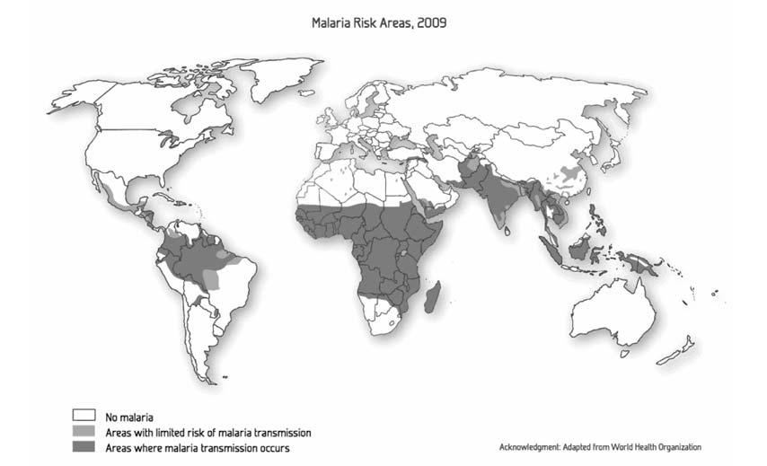 y P. ovale, se localiza casi de modo exclusivo en África tropical, especialmente en África Occidental. Los casos esporádicos de malaria en humanos por P.