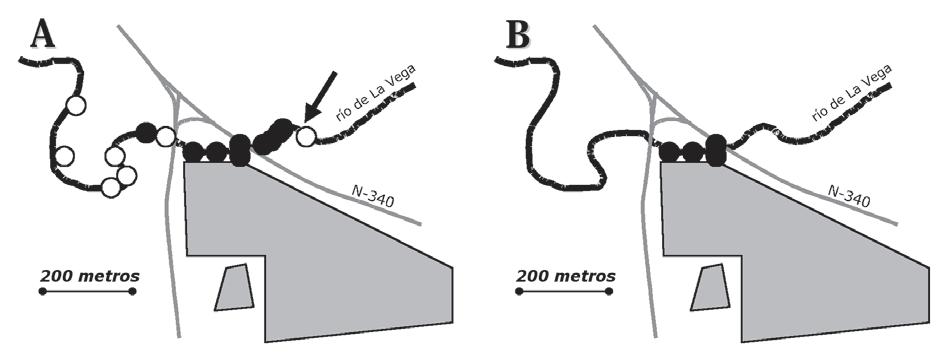 Almoraima, 31, 2004 Figura 2. A) puntos muestreados dentro del área de estudio.