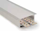 Anodized aluminum recessed high density 43,3mm, ideal for flexible or rigid strip. Diffusers and profiles are supplied 2 mts/pcs.